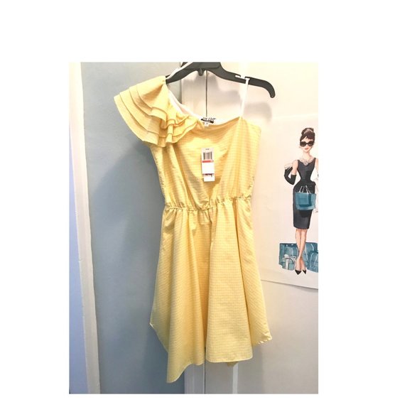 The Edit Gingham One-Shoulder Sun Dress XS - Picture 2 of 5